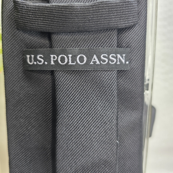 U.S. Polo Assn. Black Silk Tie Classic Accessories - Picture 4 of 6